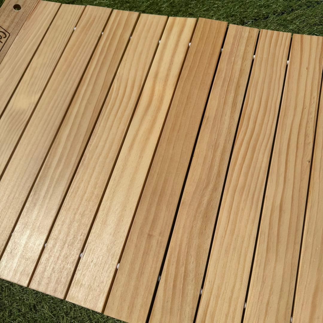 美品 コールマン アウトドアウッドロールテーブル ワゴン用 天然木