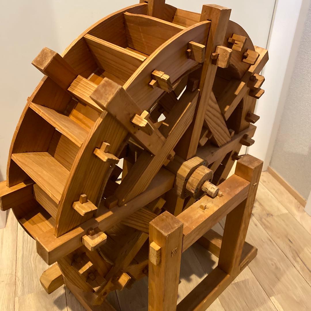 ⭐︎みやびを様⭐︎水車　木製　水車径46㎝　庭　置物　和風　庭園