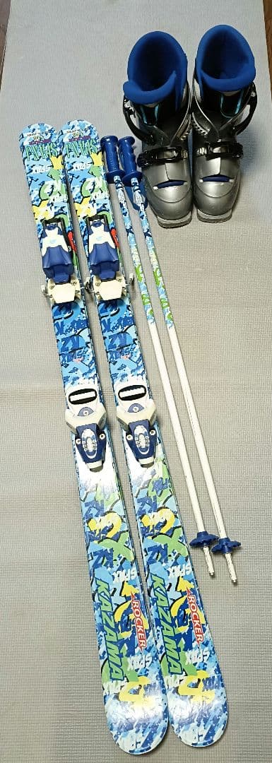 KAZAMA子供用スキー板セット スキー板116 スキーブーツ23 ストック付
