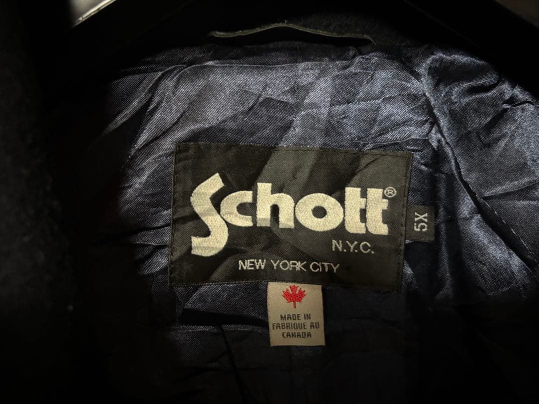 Schott N.Y.C. Pコート (黒/ウール) - サイズ5X