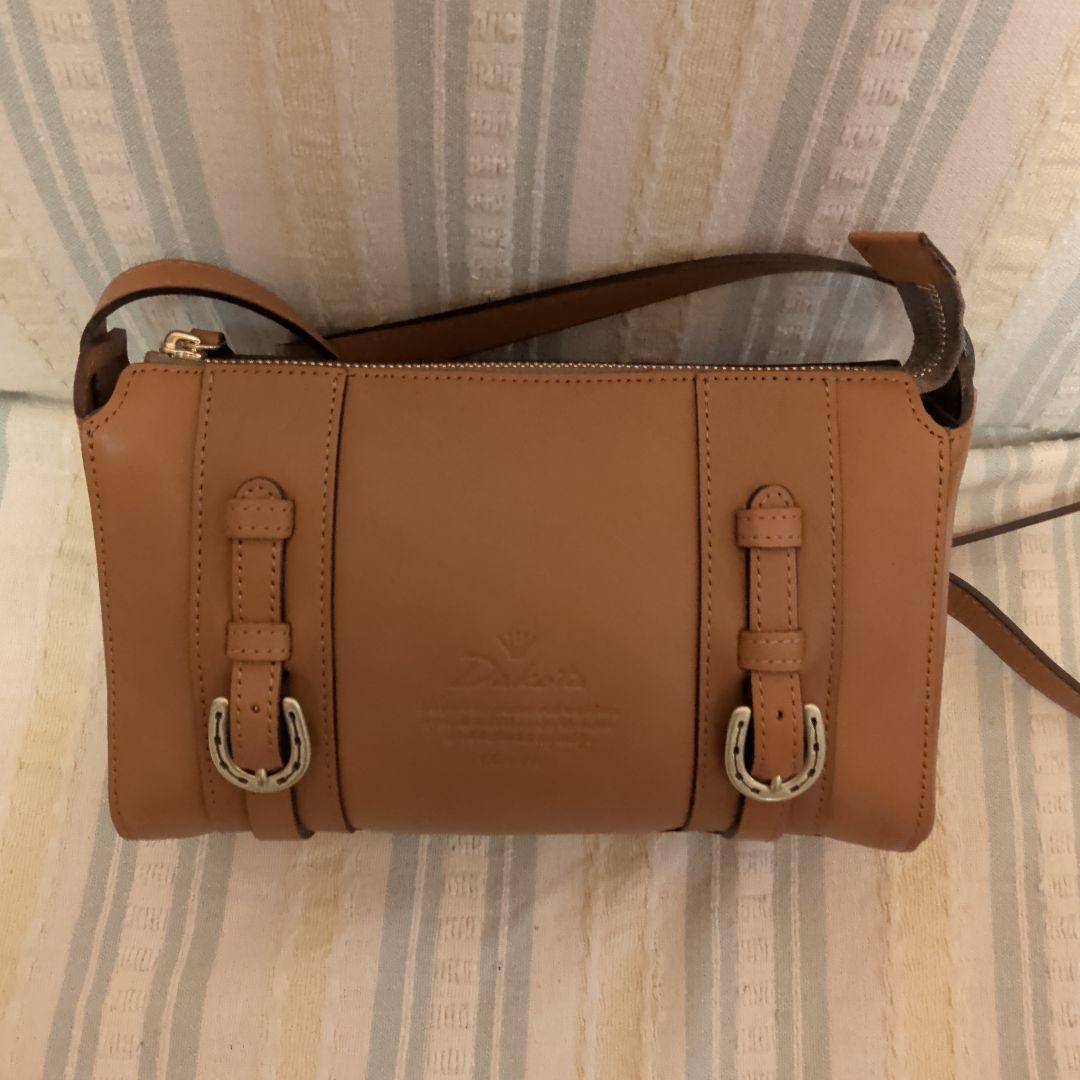 Dakota キューブ　ブラウンレザー ショルダーバッグ