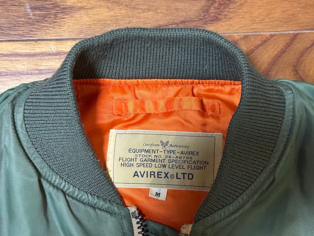 AVIREX MA-1 フライトジャケット Mサイズ オリーブグリーン
