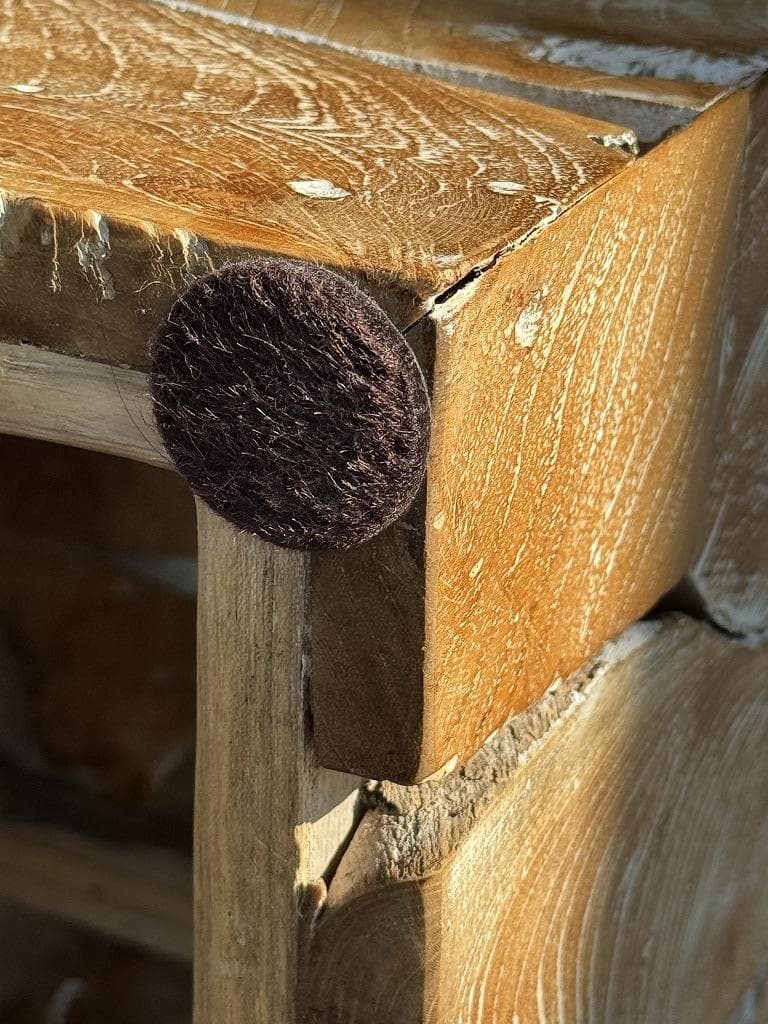 売約済み　チーク無垢材 ブロックベンチ 長椅子 シャビー チェア 銘木家具