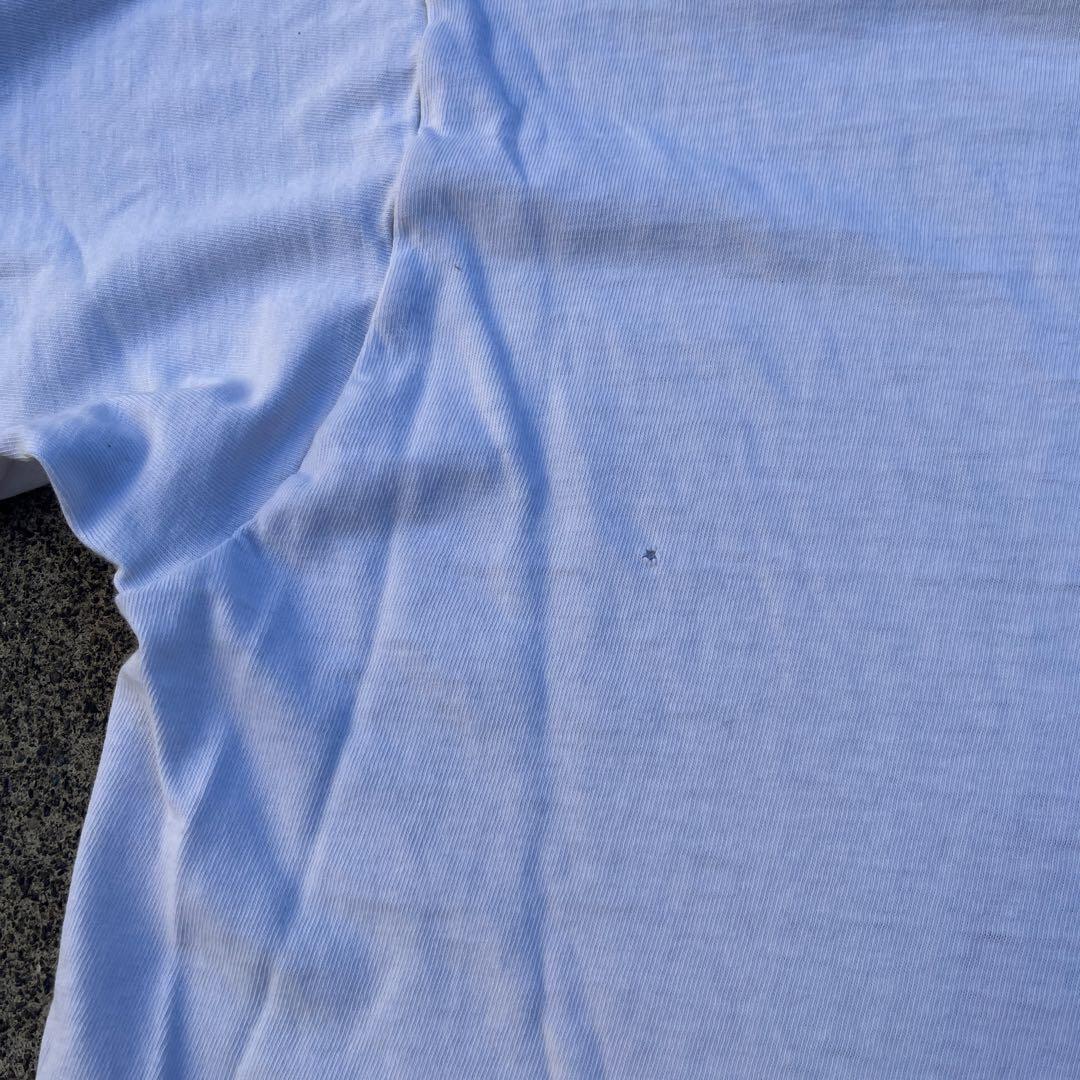 Disney 白足 ミッキーマウス L リンガーT USA製 青タグ