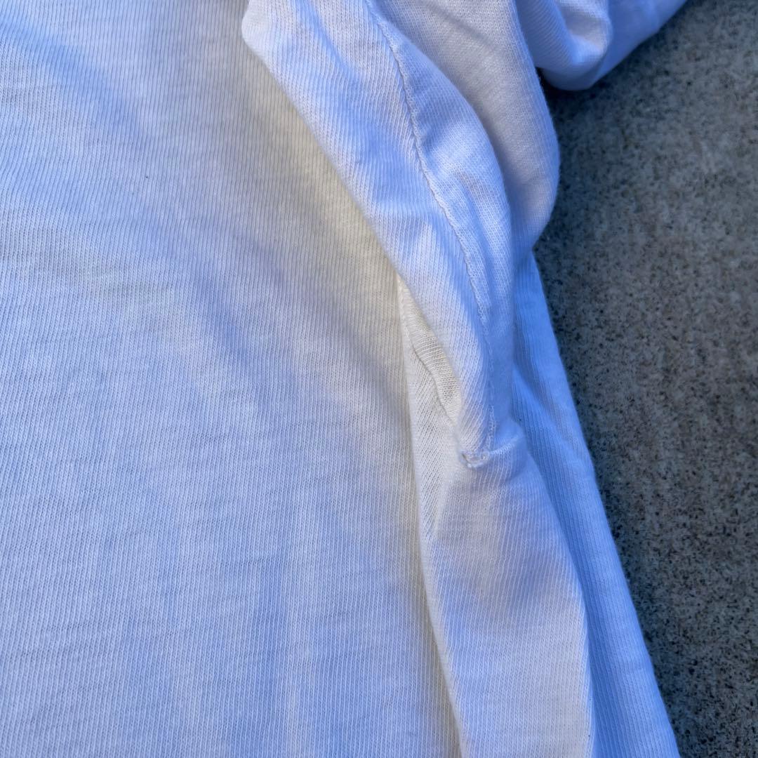 Disney 白足 ミッキーマウス L リンガーT USA製 青タグ