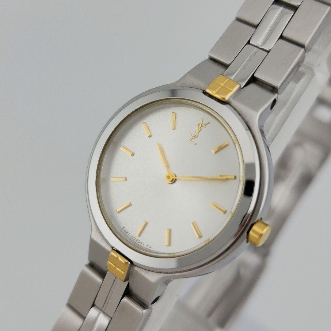【箱付き/美品】YSLイヴサンローラン レディース腕時計 コンビ ドレス