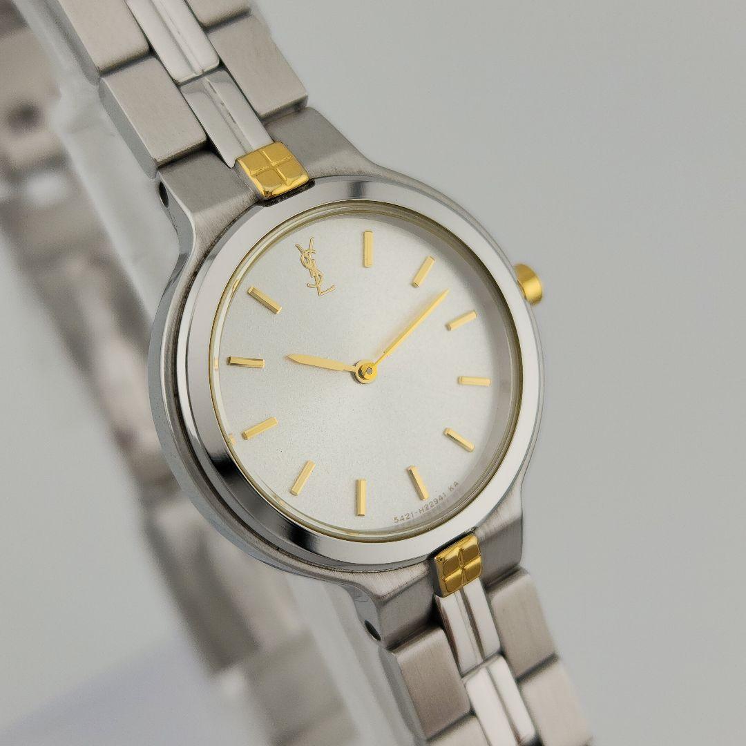 【箱付き/美品】YSLイヴサンローラン レディース腕時計 コンビ ドレス
