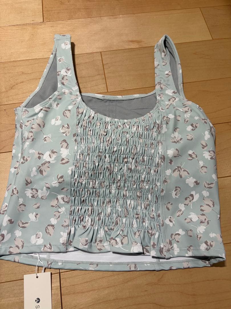 【SUKALA】Lサイズ.ミントグリーン.プチフルール花柄のヨガウェア上下セット