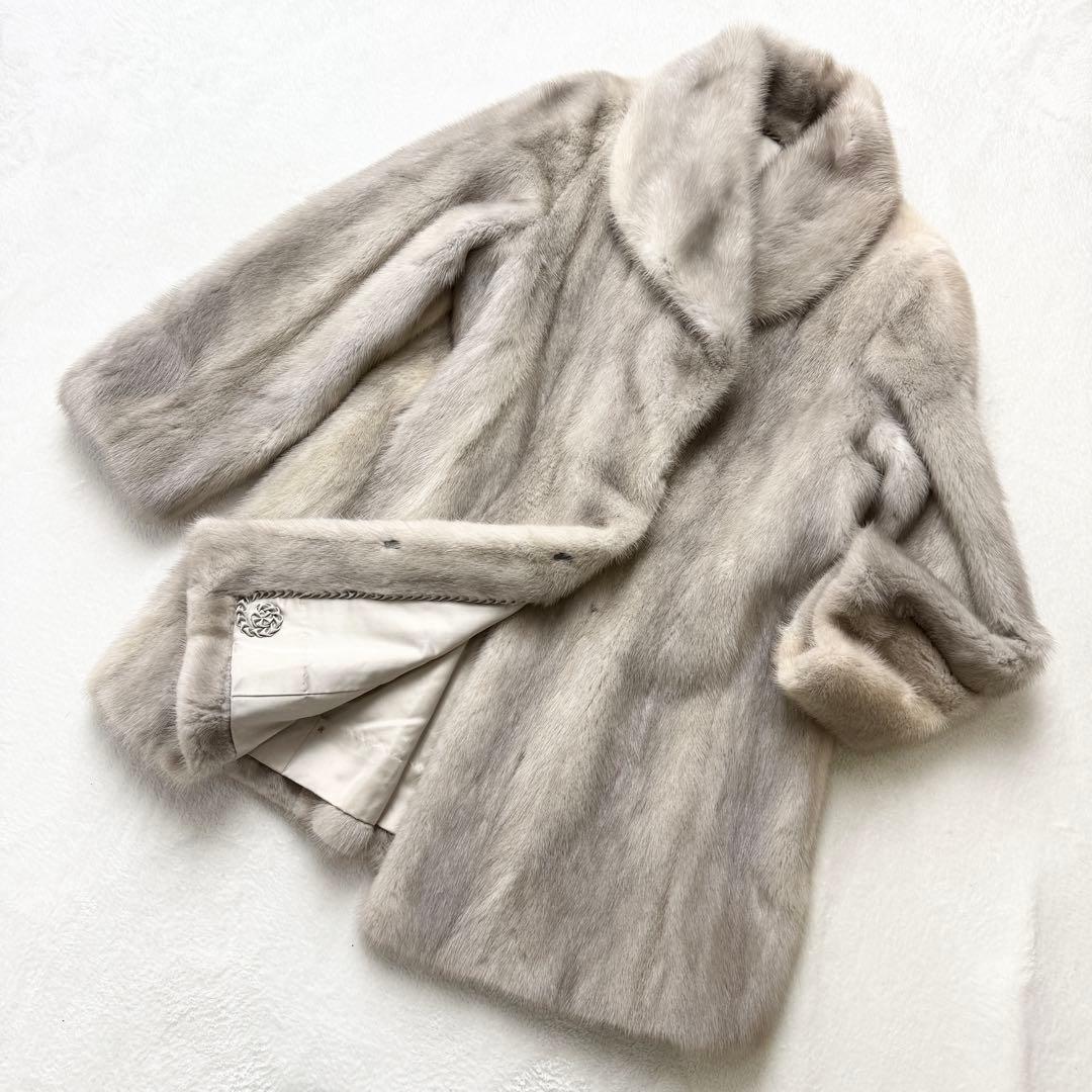 最高級 サファイヤミンク 2297　毛皮 ファーコート 女優襟