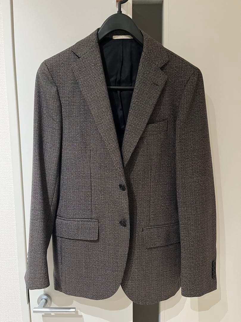 DePetrillo デペトリロブラウンベースチェック柄スーツ46 Drop7