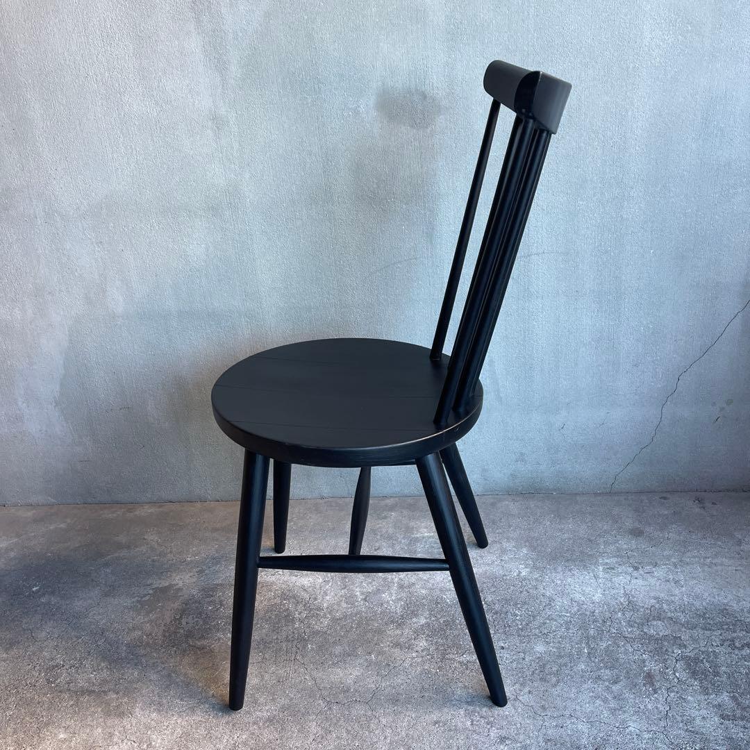 秋田木工　ハンナチェア　マットブラック塗装　オールドヴィンテージ