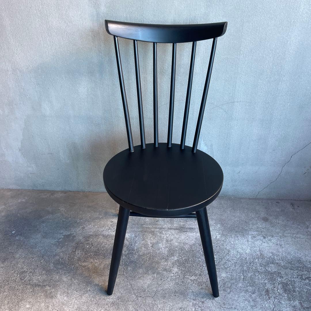 秋田木工　ハンナチェア　マットブラック塗装　オールドヴィンテージ