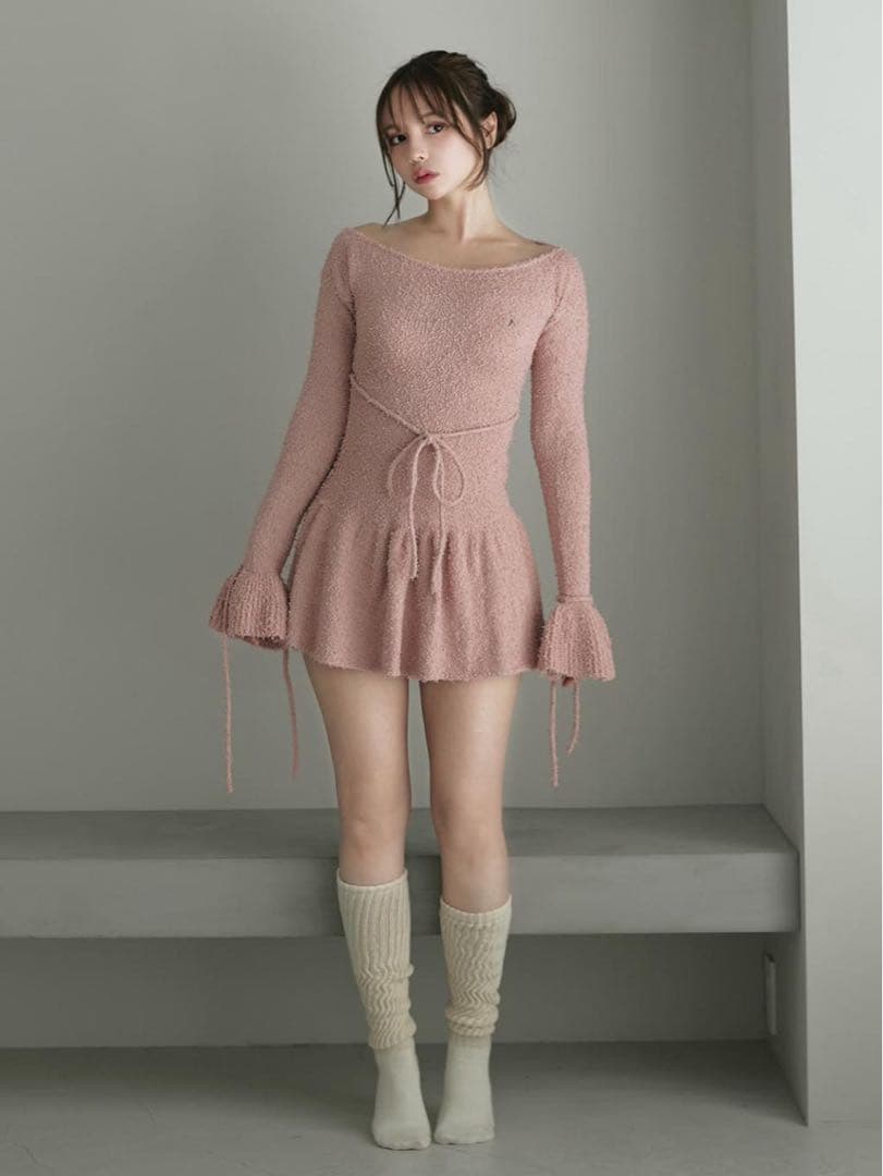 ワンピース andmary Sailor knit mini dress