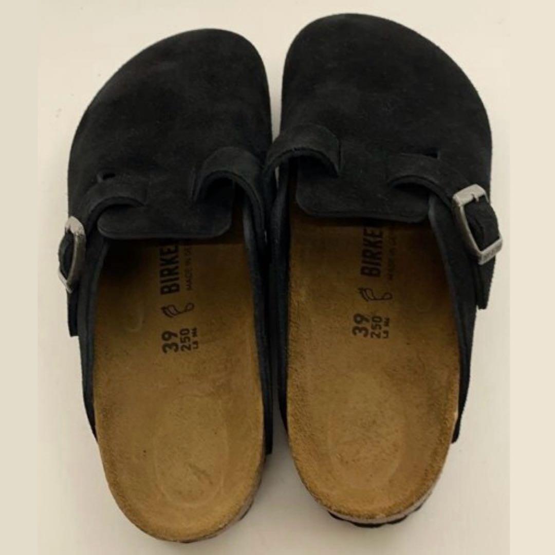 美品 BIRKENSTOCK Boston 39 ブラック スエードレザー　黒