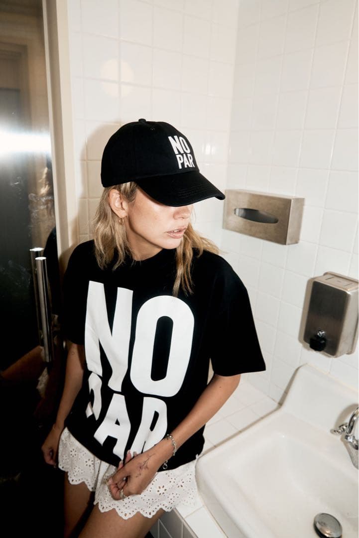 NO PAR ハーフモックネックTシャツ ブラック