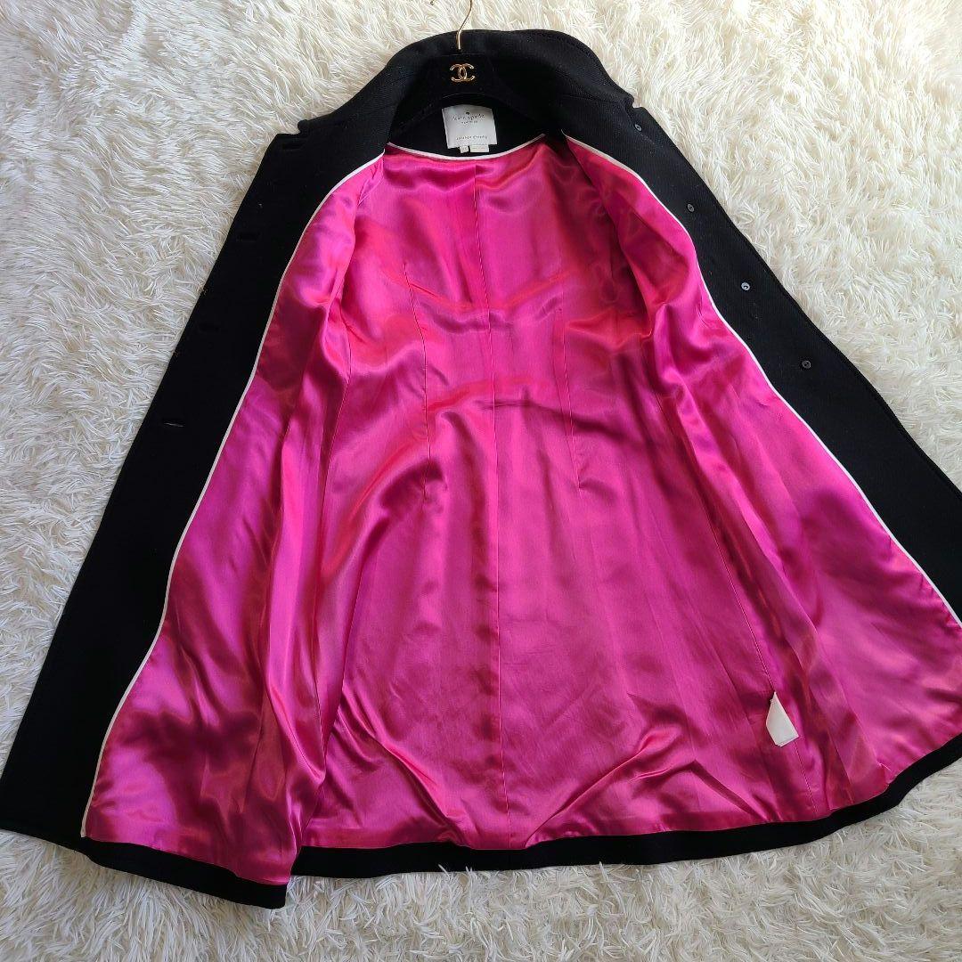 ケイトスペード Aライン チェスターコート ブラック ピンク ボタン S M