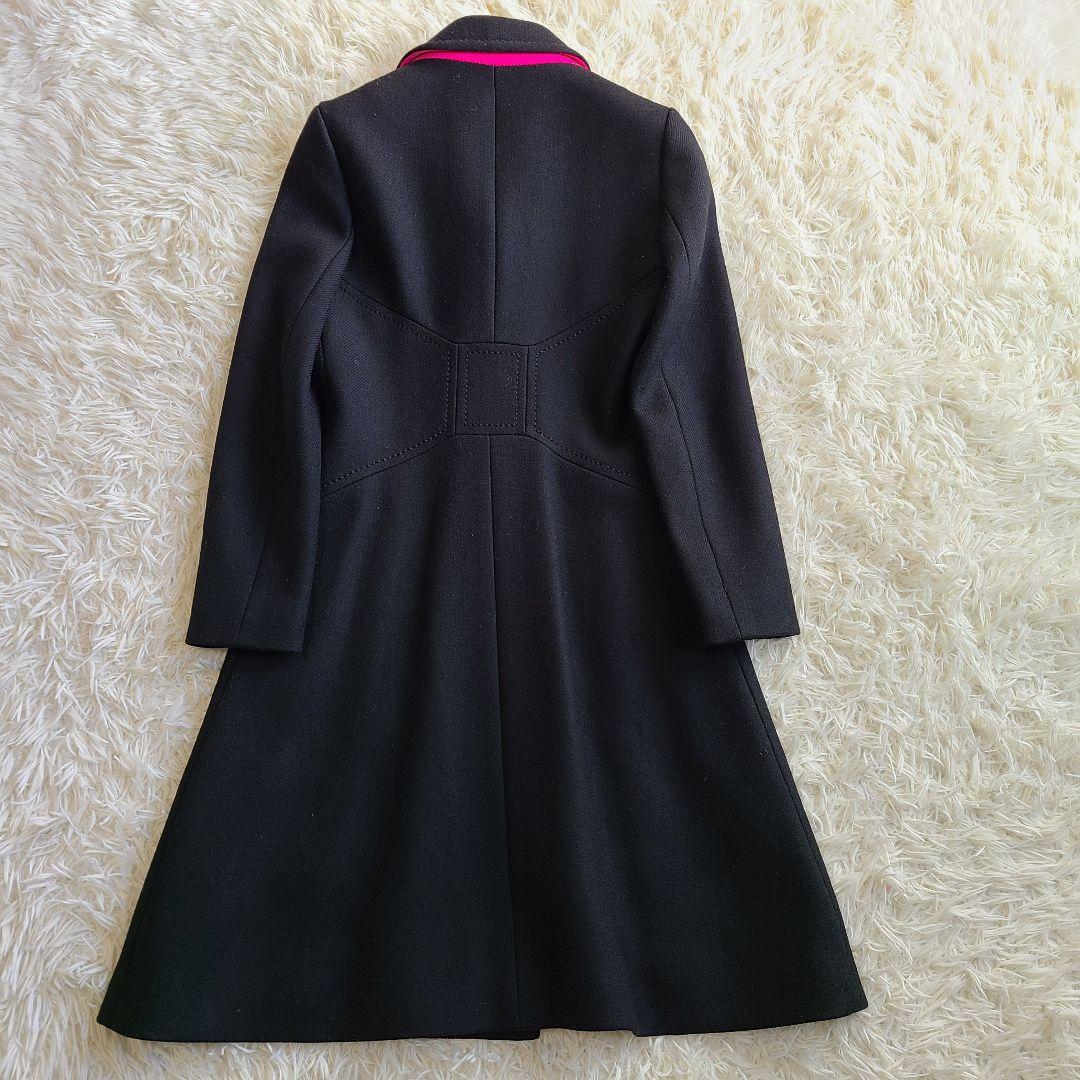 ケイトスペード Aライン チェスターコート ブラック ピンク ボタン S M