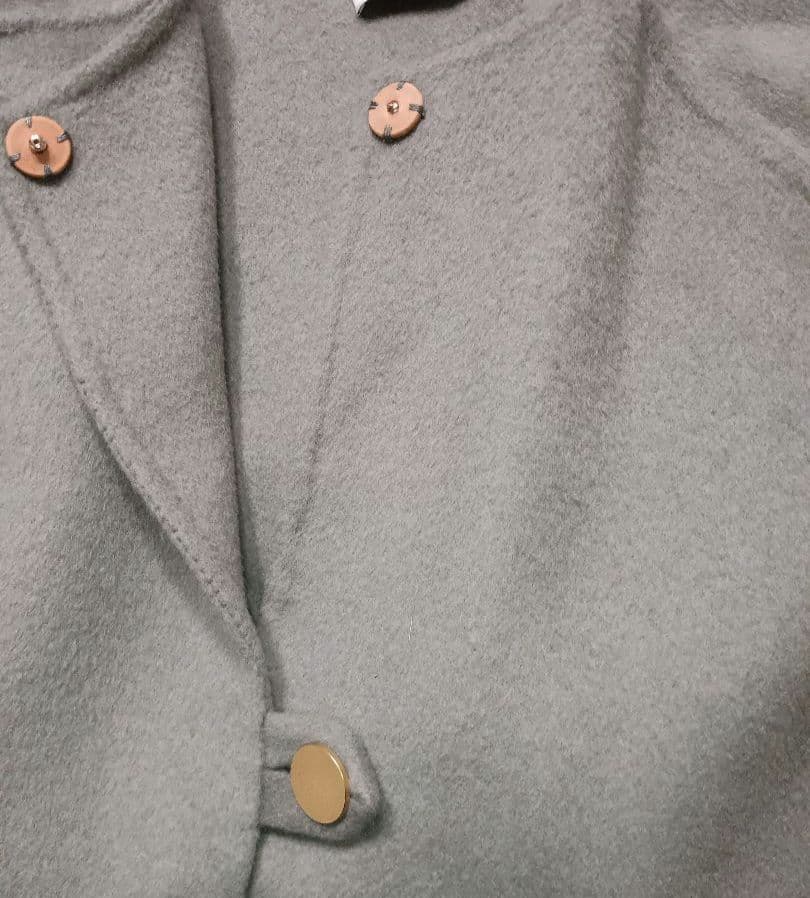 美品★HAUNT ★上質ウールケープコート　グレージュ