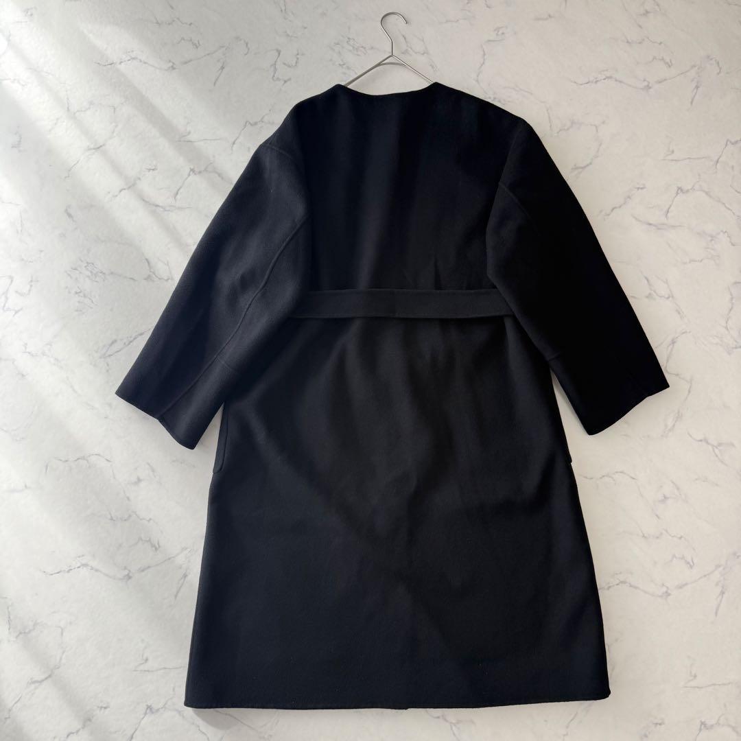 FRAY I.D super140'sウールリバーコート ブラック サイズ1