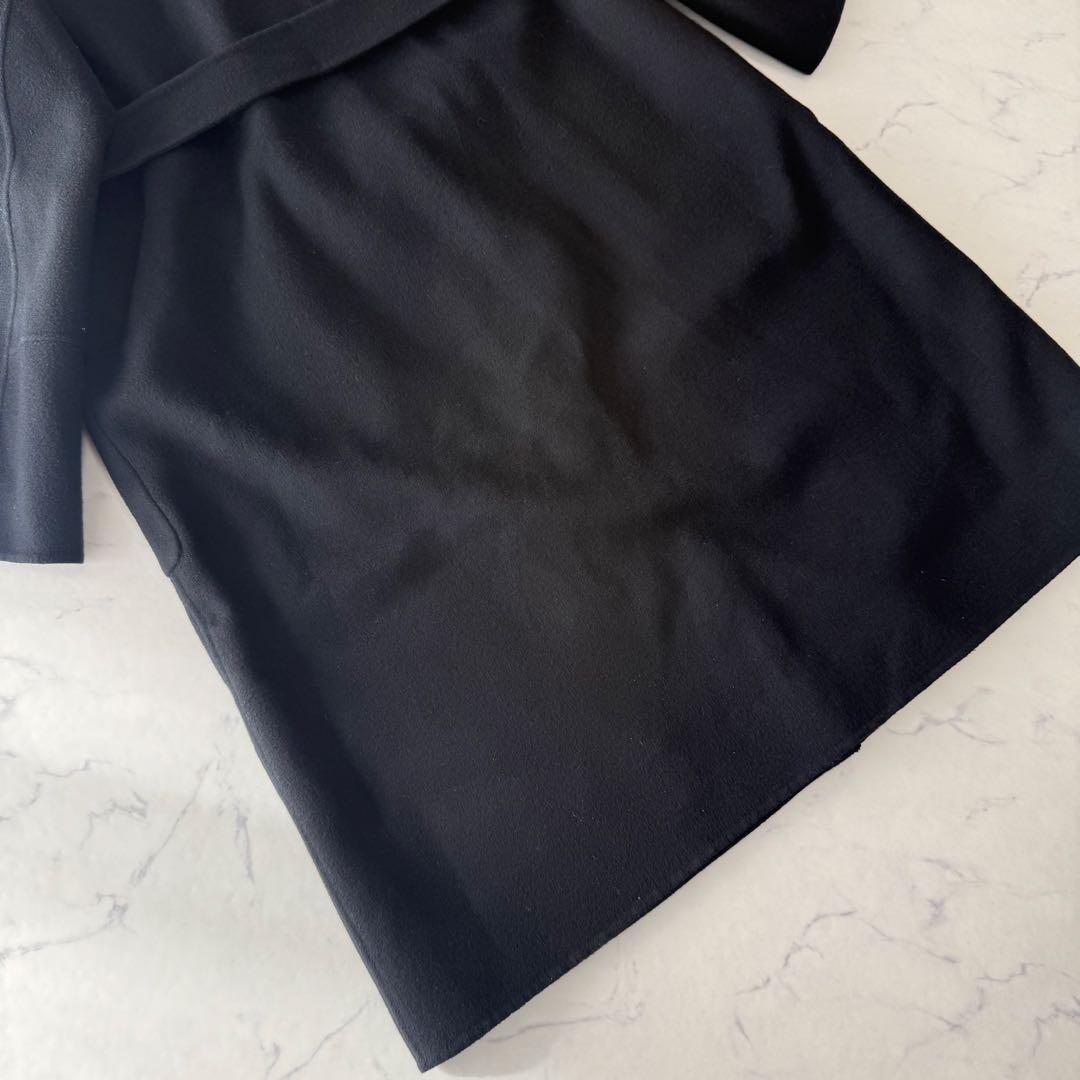 FRAY I.D super140'sウールリバーコート ブラック サイズ1