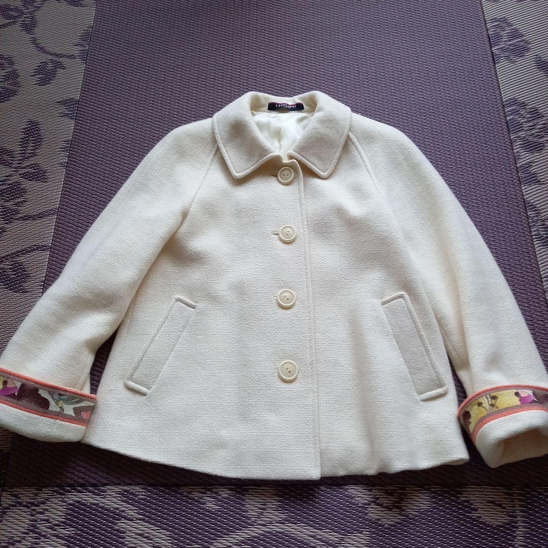 LEONARD アイボリー ウール コート