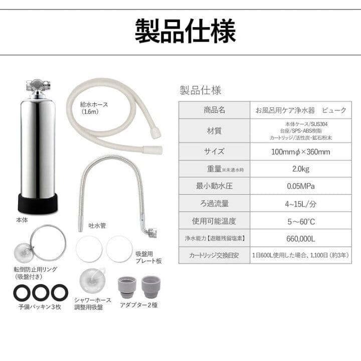 ドリームバンク ビューク beaq お風呂用浄水器