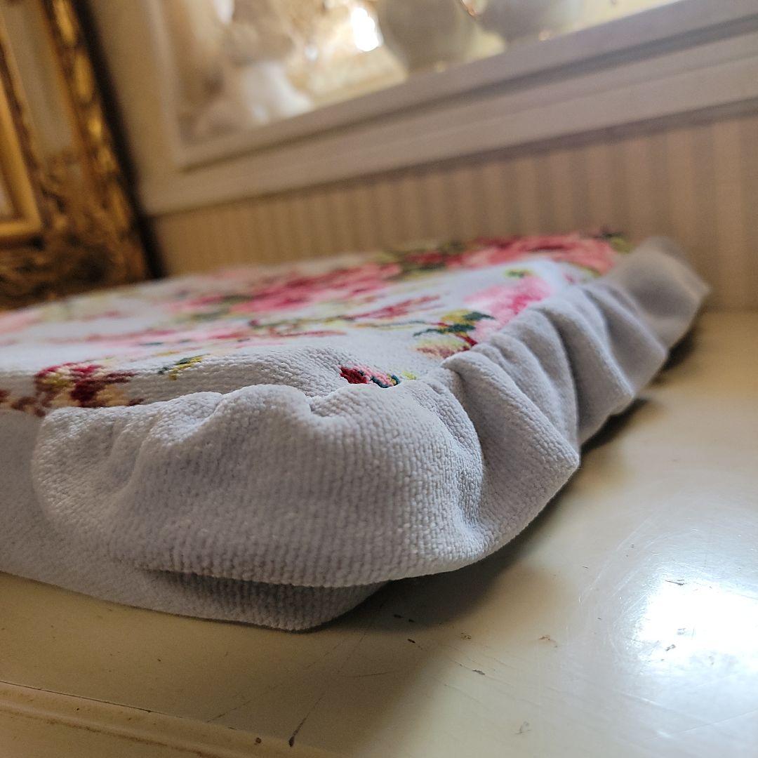 フェイラー　ローズ柄ジェルクッション厚型　座布団　40cm角