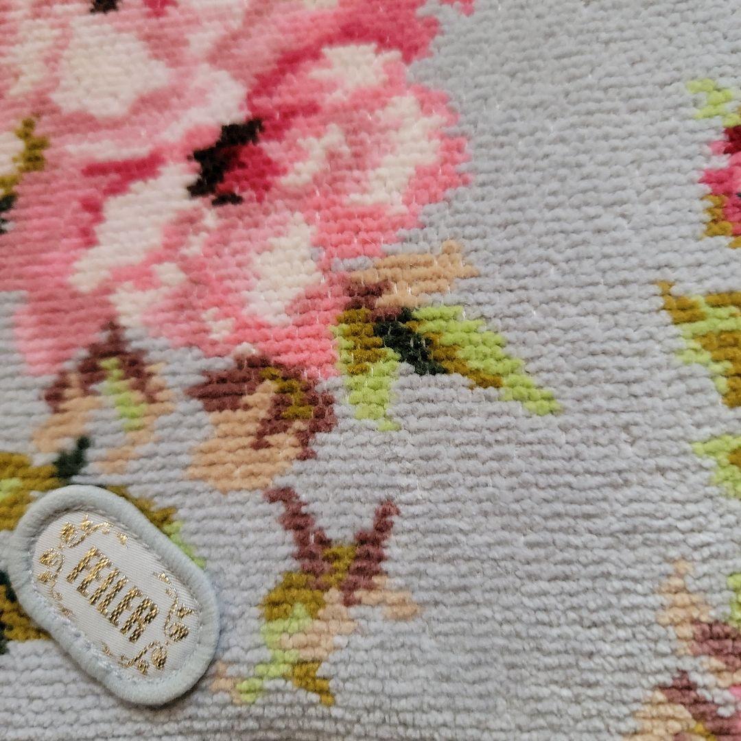 フェイラー　ローズ柄ジェルクッション厚型　座布団　40cm角