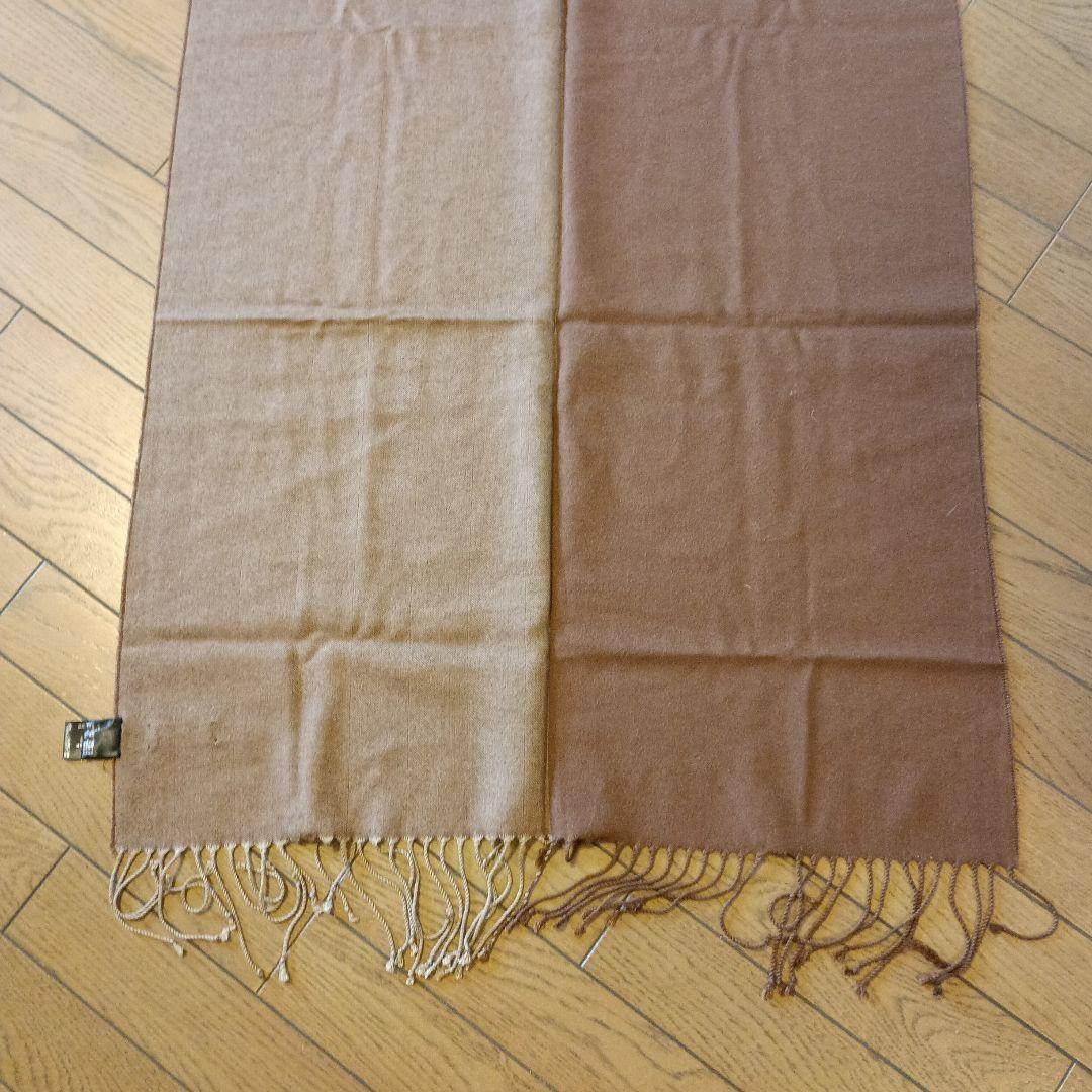 Paul Stuart ブラウン マフラー 美品 カシミヤ シルク