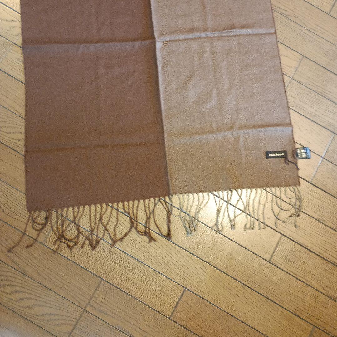 Paul Stuart ブラウン マフラー 美品 カシミヤ シルク
