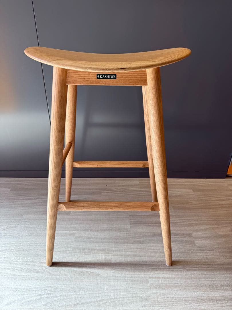 柏木工 KASHIWA　ハイスツール（オーク板座）EC19