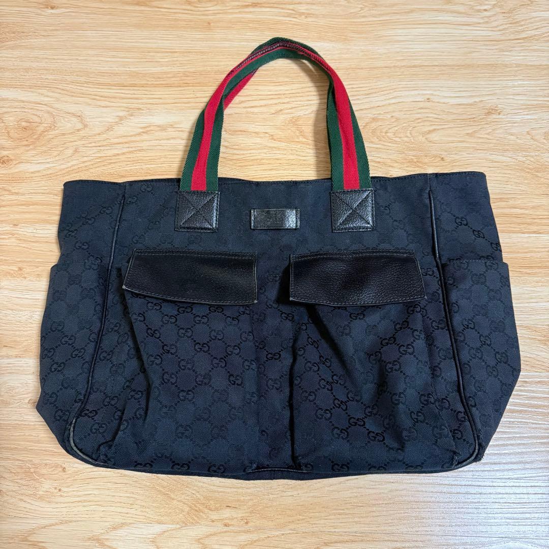 GGパターン エコバッグ 黒