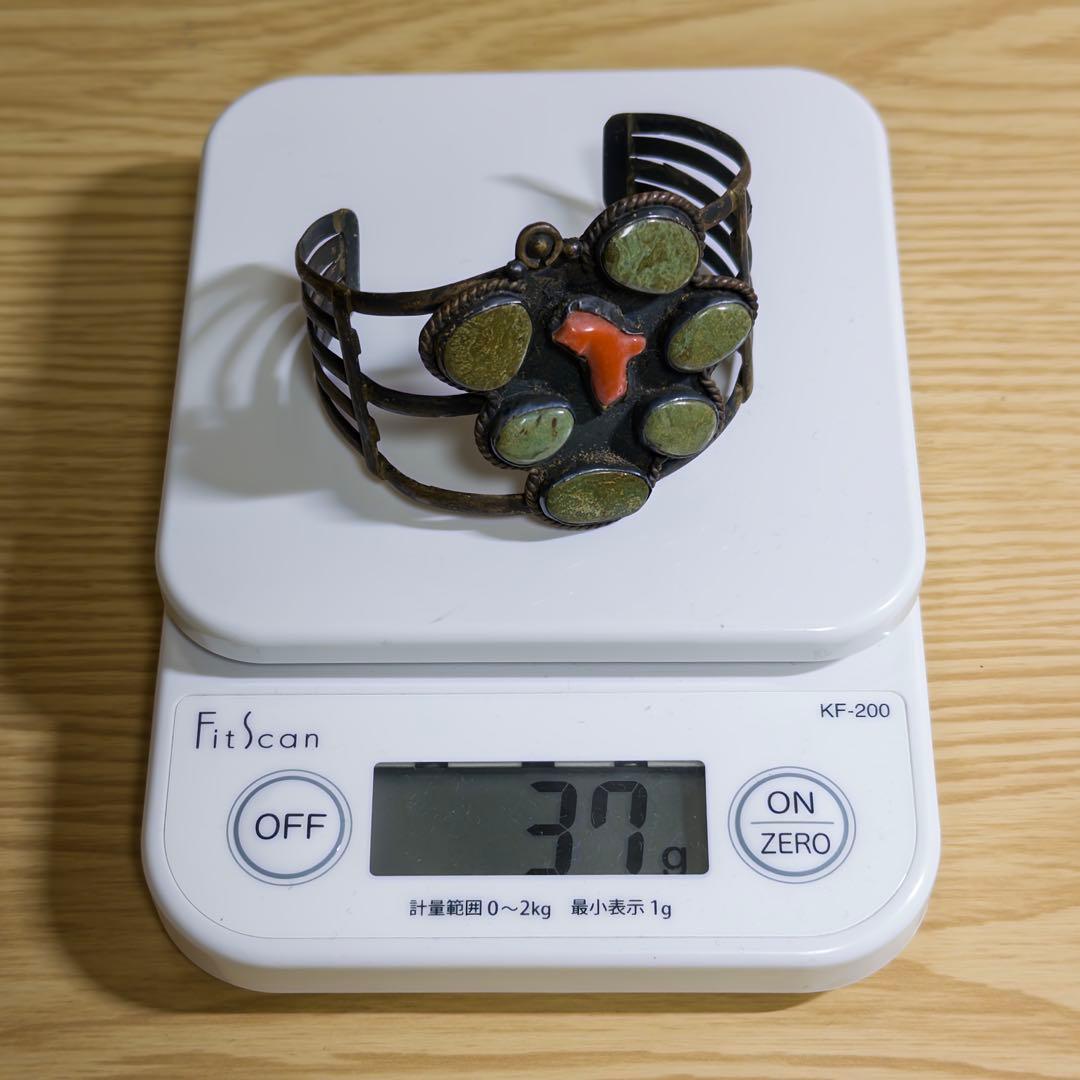 シルバー 天然石 カフブレスレット｜ナバホ・ズニ風｜ヴィンテージ