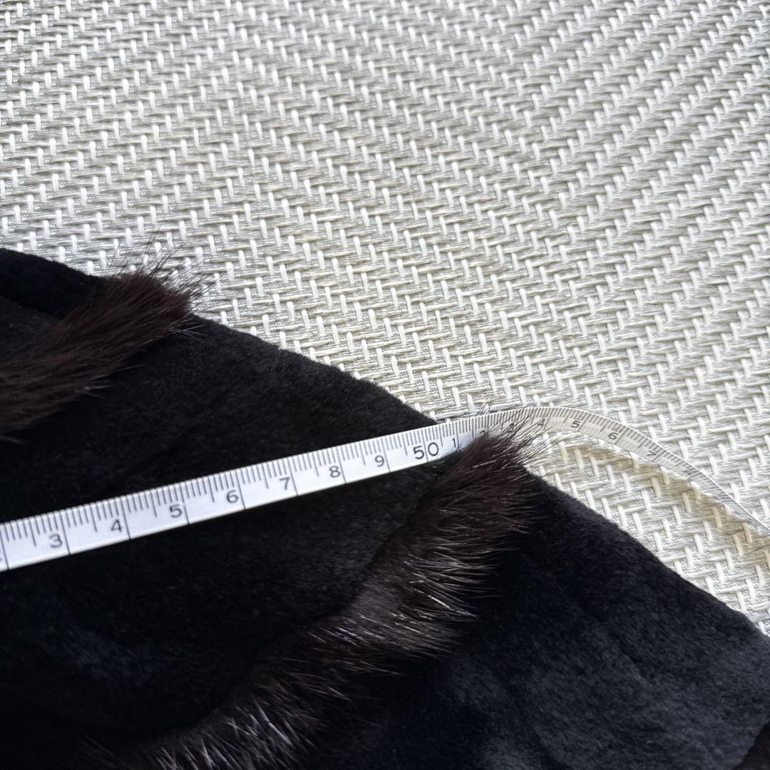 極美品 リアルミンクファー ポンチョ ブラックミンク ケープ 本毛皮 羽織り