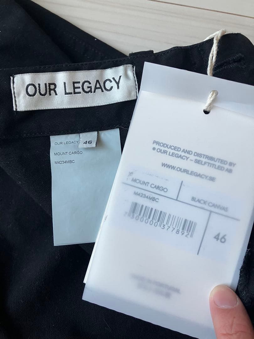 新品 Our Legacy マウントカーゴ 黒 FALL2023 サイズ46