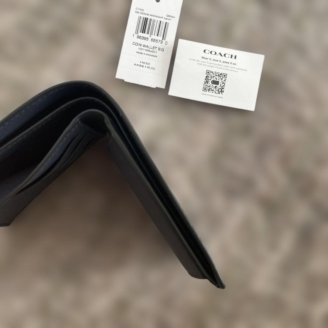 新品未使用　49,500円　COACH COIN WALLET SIG 二つ折り