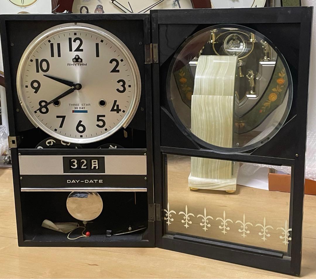 【完動品】リズム　rhythm ゼンマイ時計　動作確認済み
