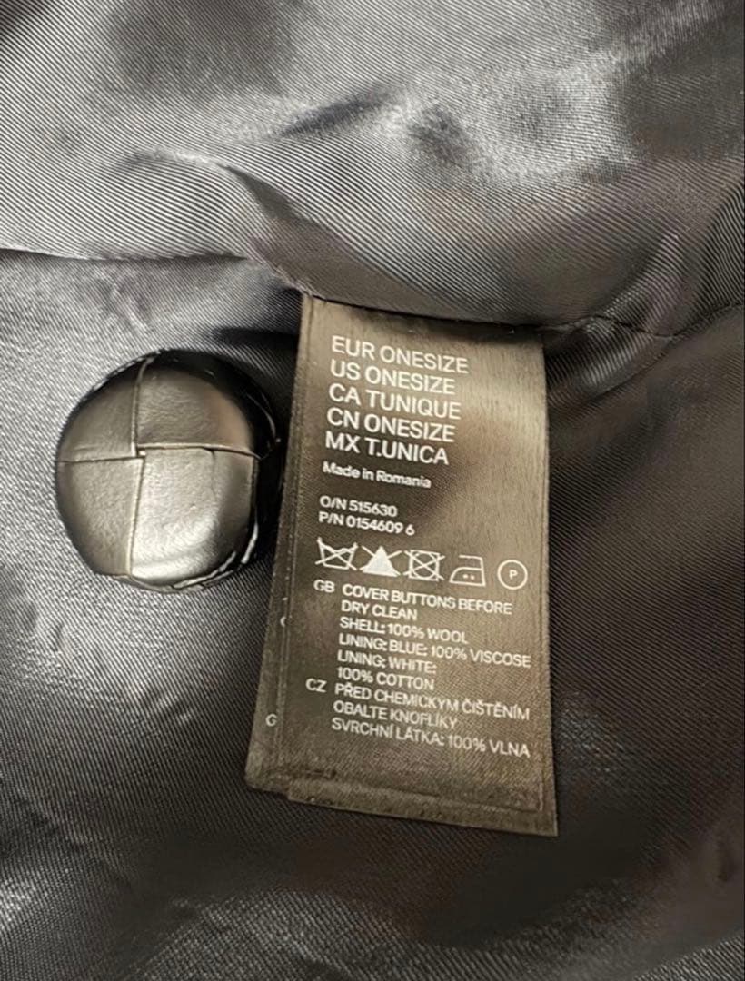 美品/メゾンマルタンマルジェラ//オーバーサイズＰコート/黒