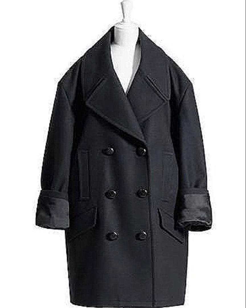 美品/メゾンマルタンマルジェラ//オーバーサイズＰコート/黒