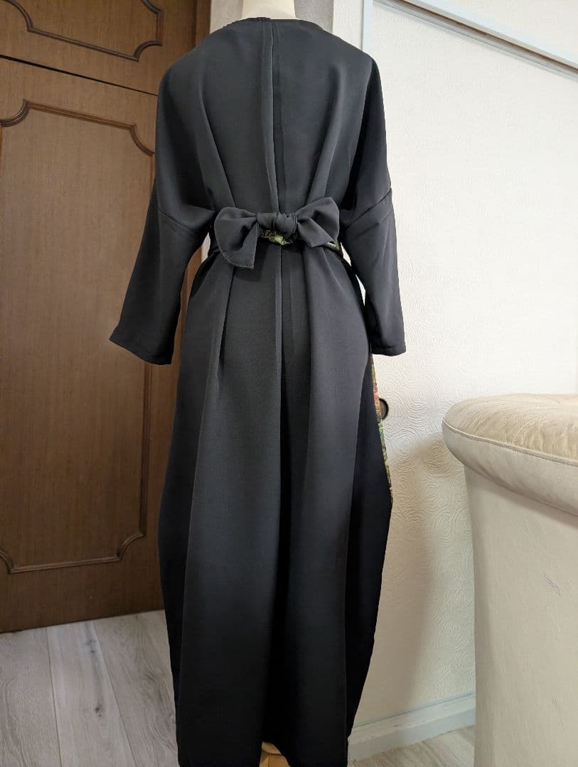 新品留袖ドレス　和服リメイク　作家物落款　高級手描き絹　М〜Ｌ結婚式パーティー