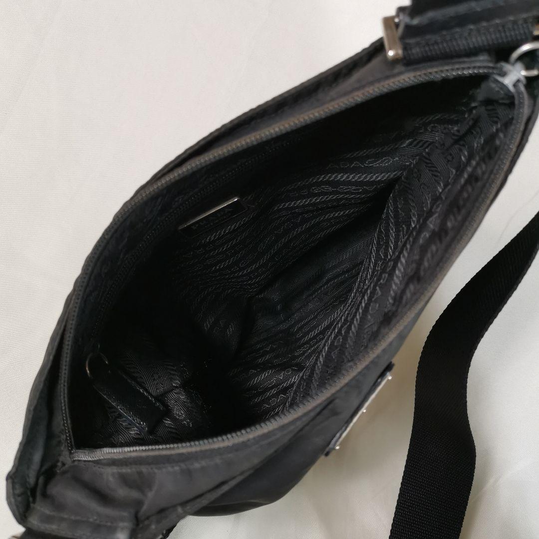 【美品】プラダPRADAサフィアーノ斜めがけ ショルダーバッグ 黒 鑑定済