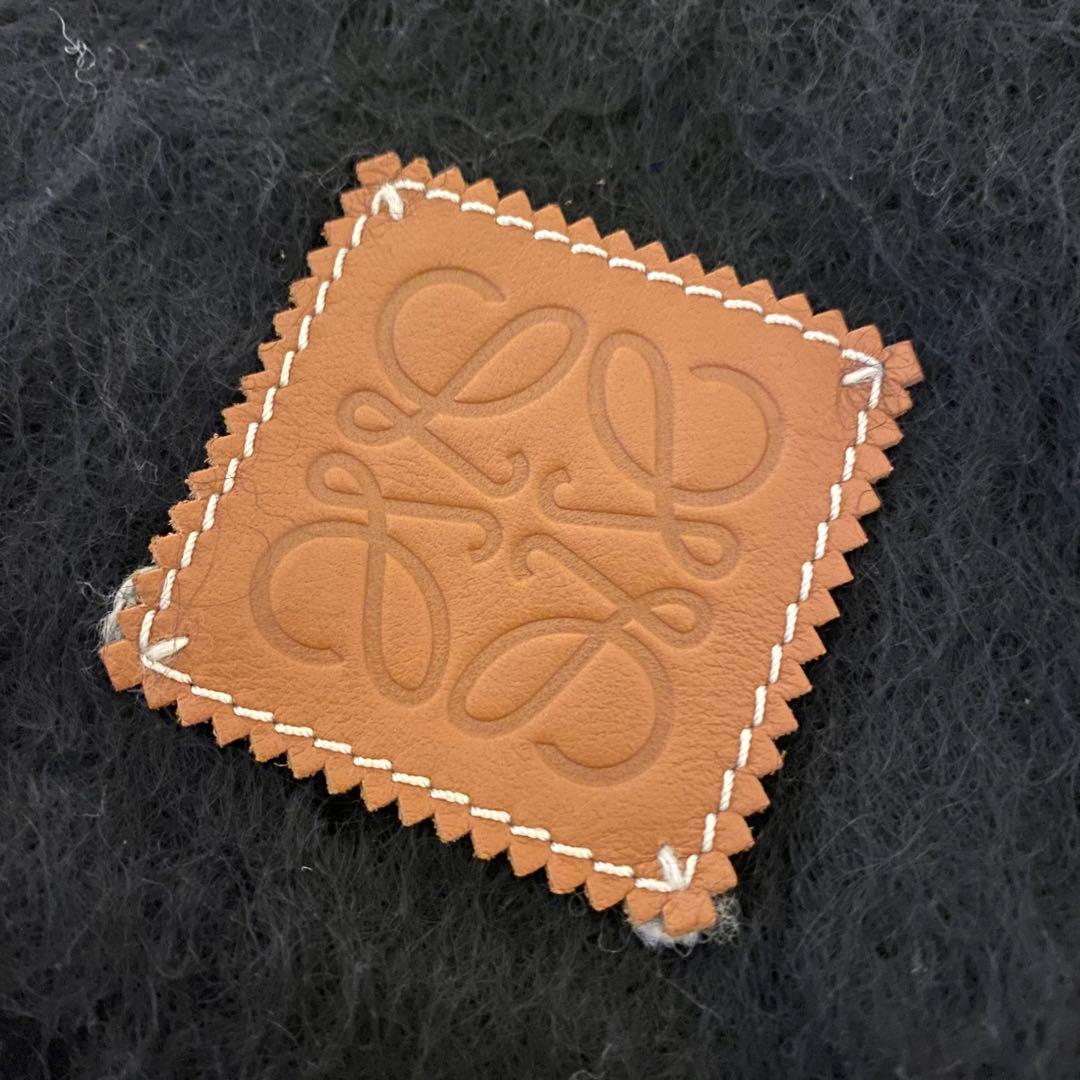 LOEWE モヘアマフラー アナグラムロゴ ブラック