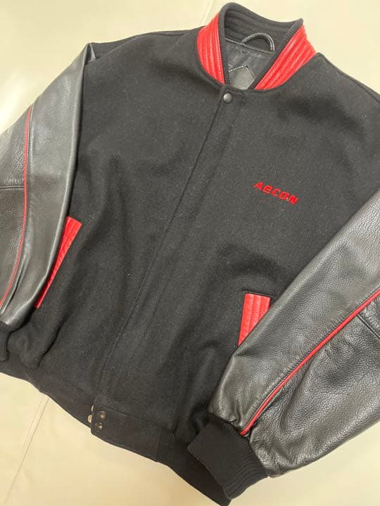 極上モチモチレザー　80’s スタジャン　レザージャケット　ビッグサイズ