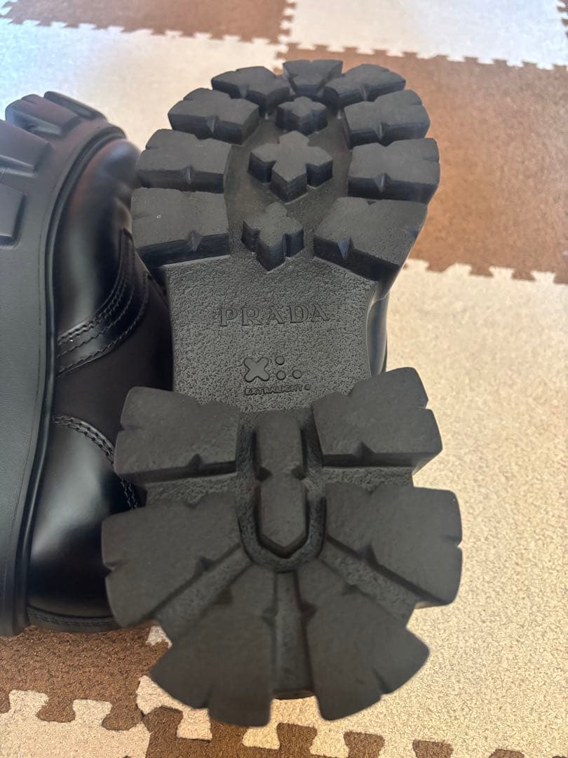 【美品】　PRADA モノリス　レースアップシューズ　プラダ　革靴　ローファー