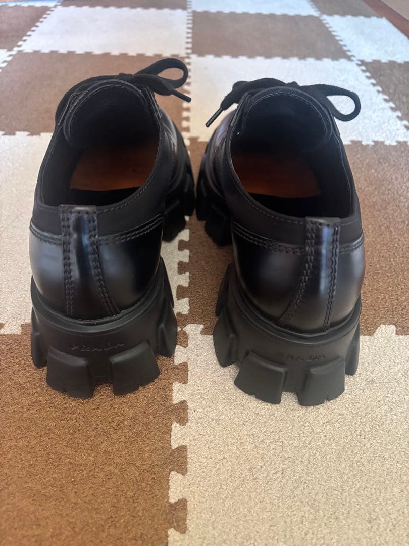 【美品】　PRADA モノリス　レースアップシューズ　プラダ　革靴　ローファー