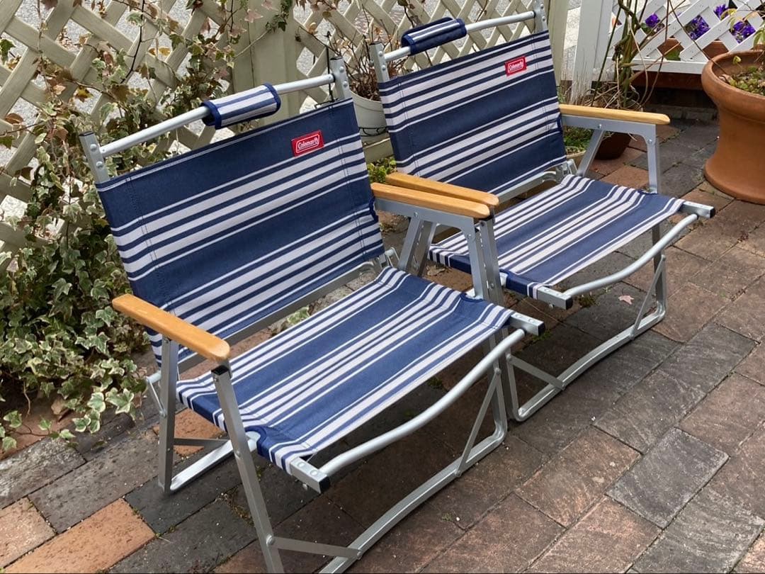 コールマン アウトドアチェア 2脚セット ベンチチェア 折りたたみ ネイビー