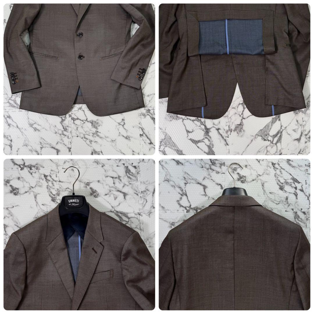 エドウィン　スーツ　セットアップ　3ピース　バイカラー　ストレッチ　ブラウン