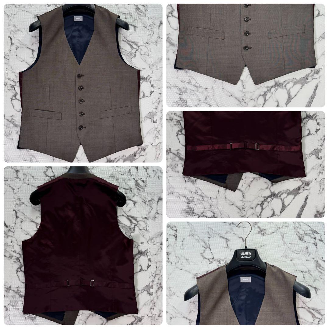 エドウィン　スーツ　セットアップ　3ピース　バイカラー　ストレッチ　ブラウン