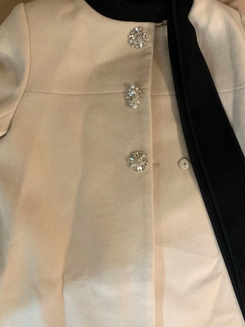 2025AW [L.B CANDY STOCK]Aラインビジューリボンコート