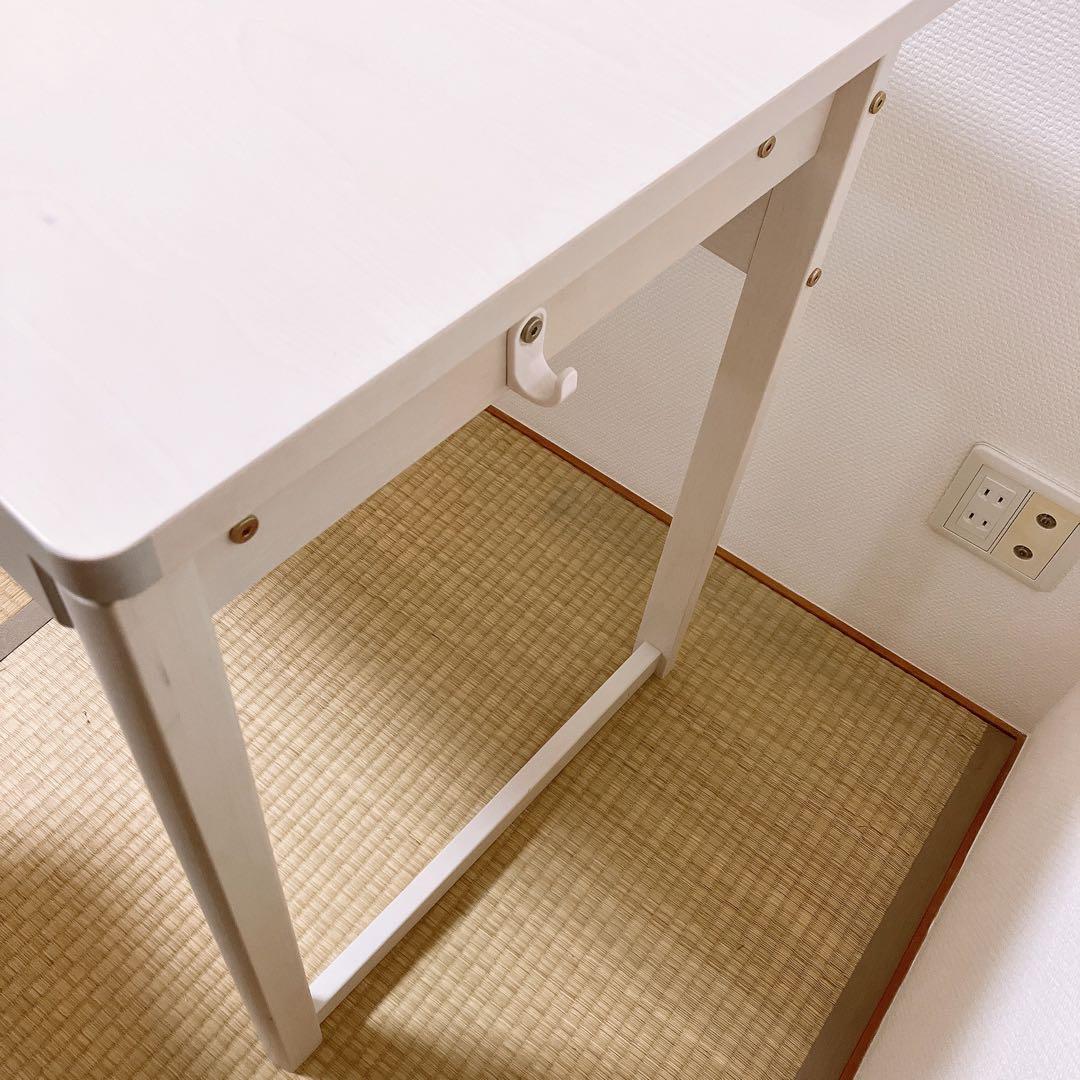 学習机 デスク(メルシーRN) ホワイトウォッシュ 引き出し付 天然木